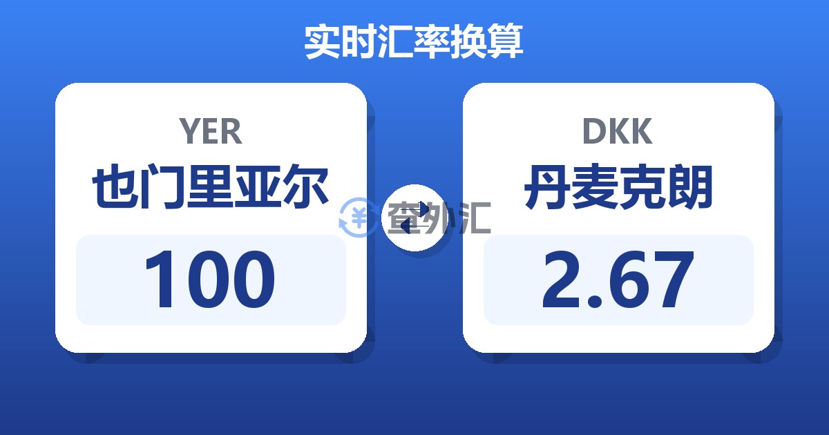 100也门里亚尔兑丹麦克朗