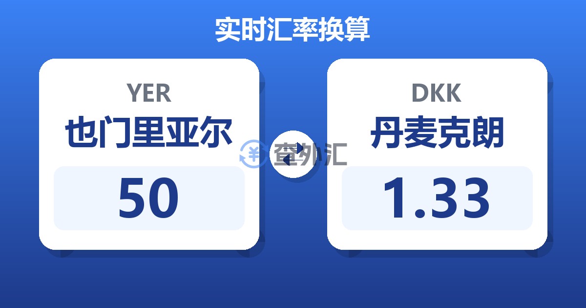 50也门里亚尔兑丹麦克朗