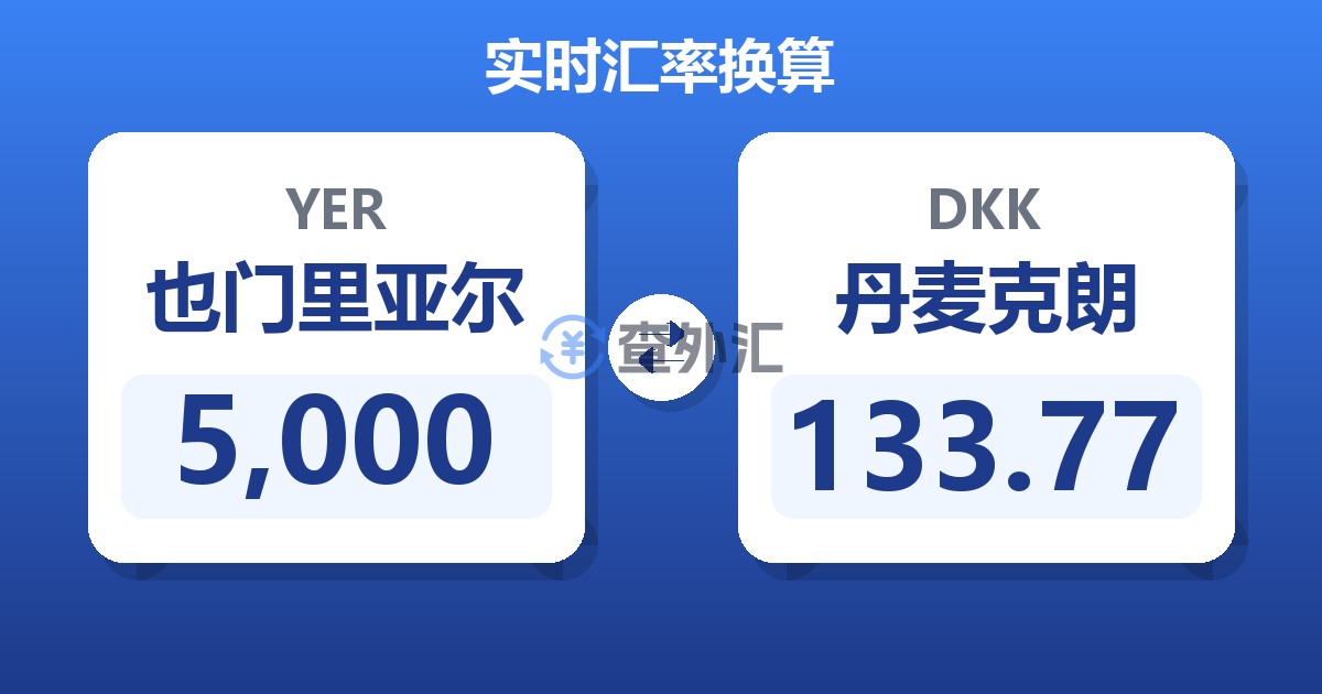 5,000也门里亚尔兑丹麦克朗