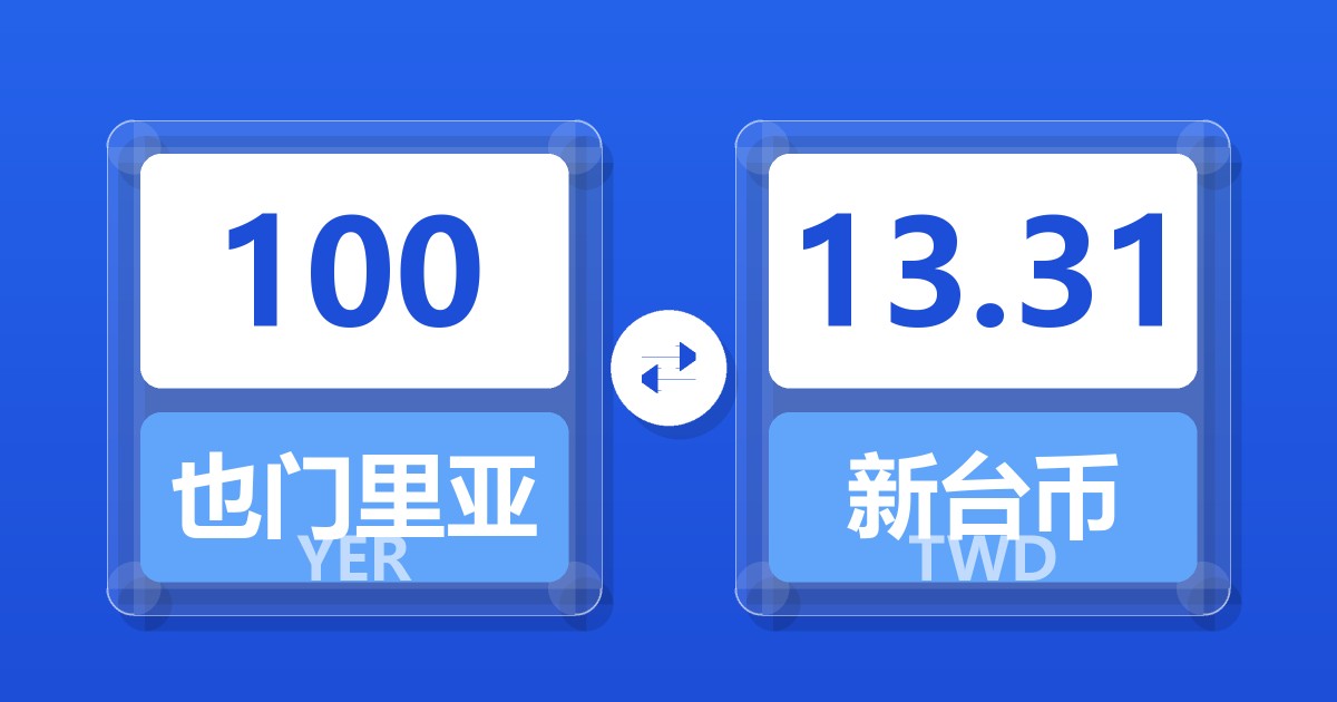 100也门里亚尔兑新台币