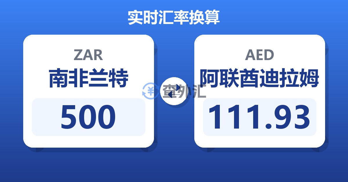 500南非兰特兑阿联酋迪拉姆