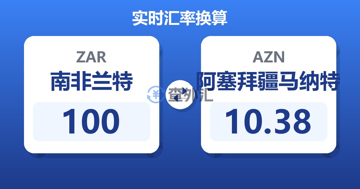 100南非兰特兑阿塞拜疆马纳特