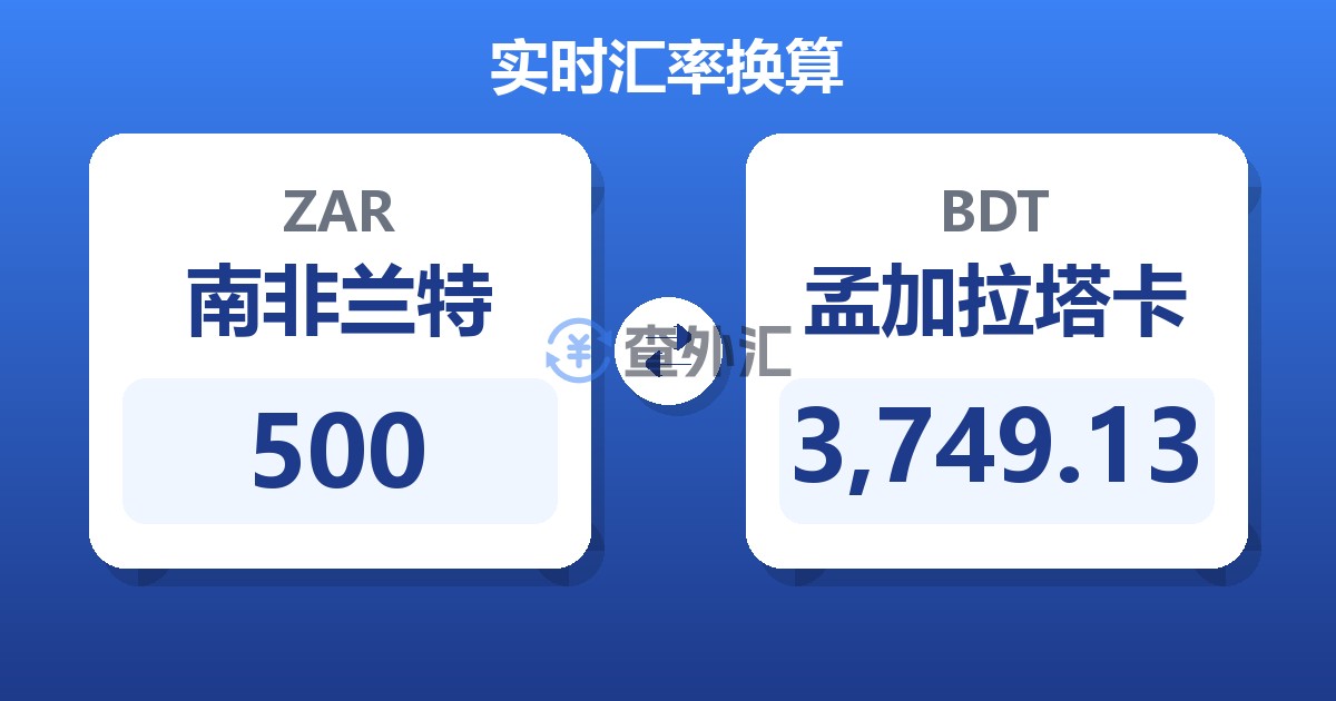 500南非兰特兑孟加拉塔卡