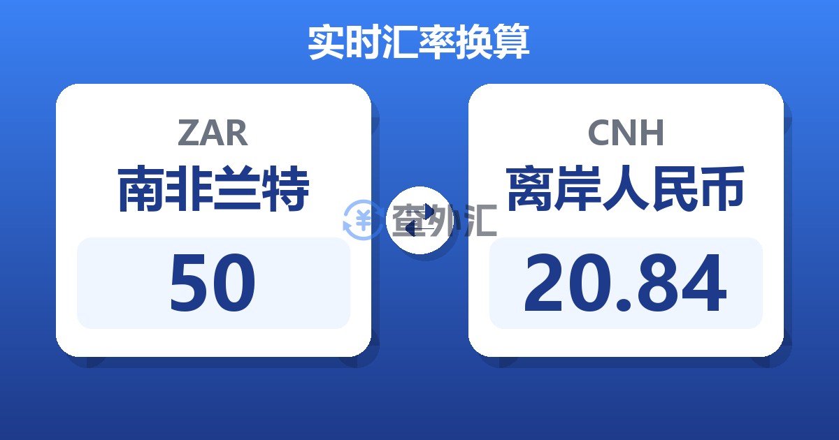 50南非兰特兑离岸人民币