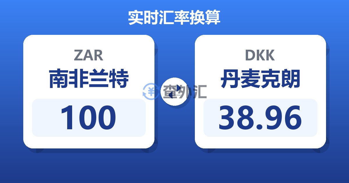 100南非兰特兑丹麦克朗