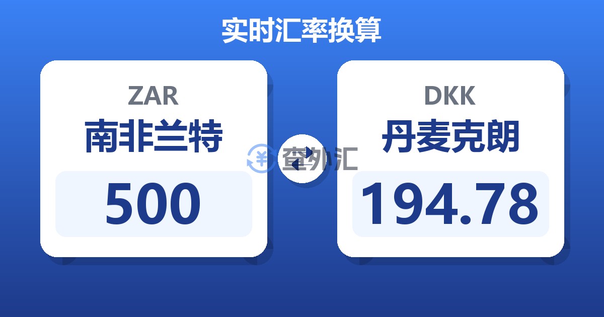 500南非兰特兑丹麦克朗