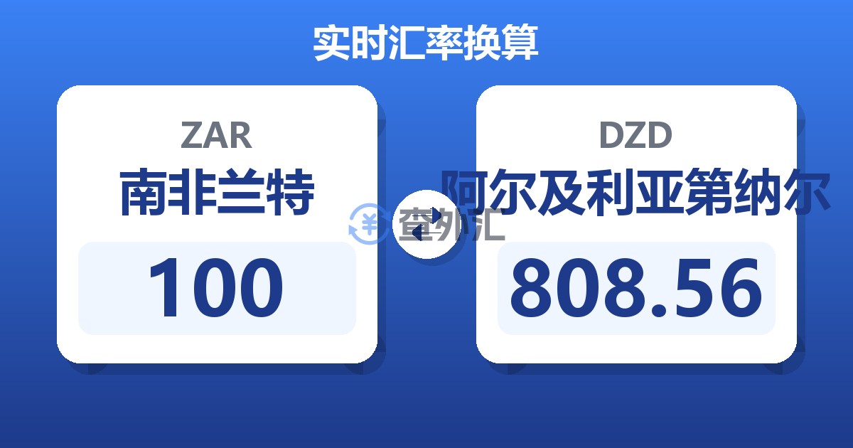 100南非兰特兑阿尔及利亚第纳尔