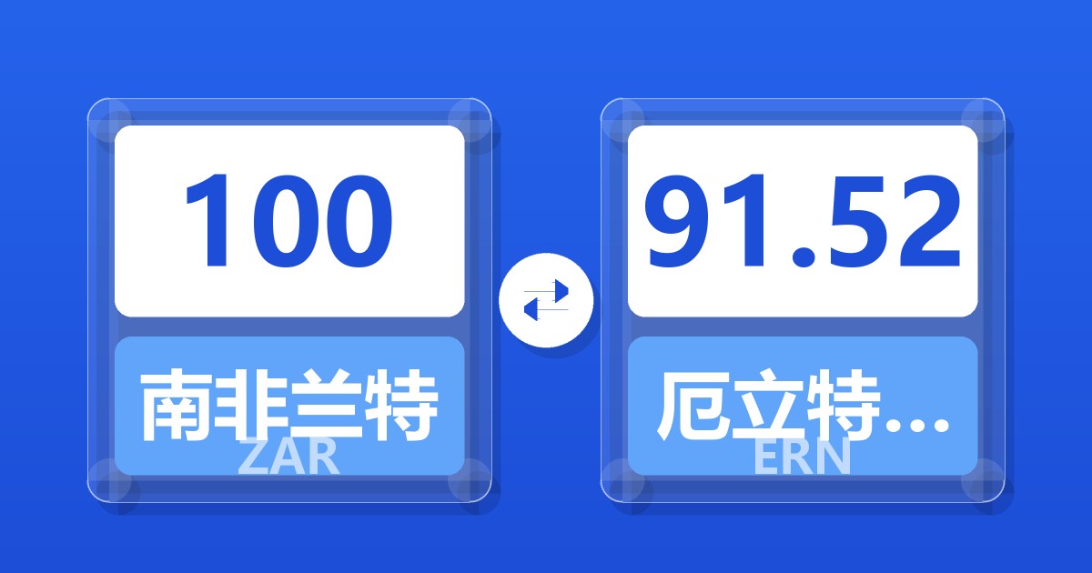 100南非兰特兑厄立特里亚纳克法