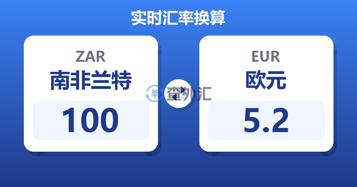 100南非兰特兑欧元