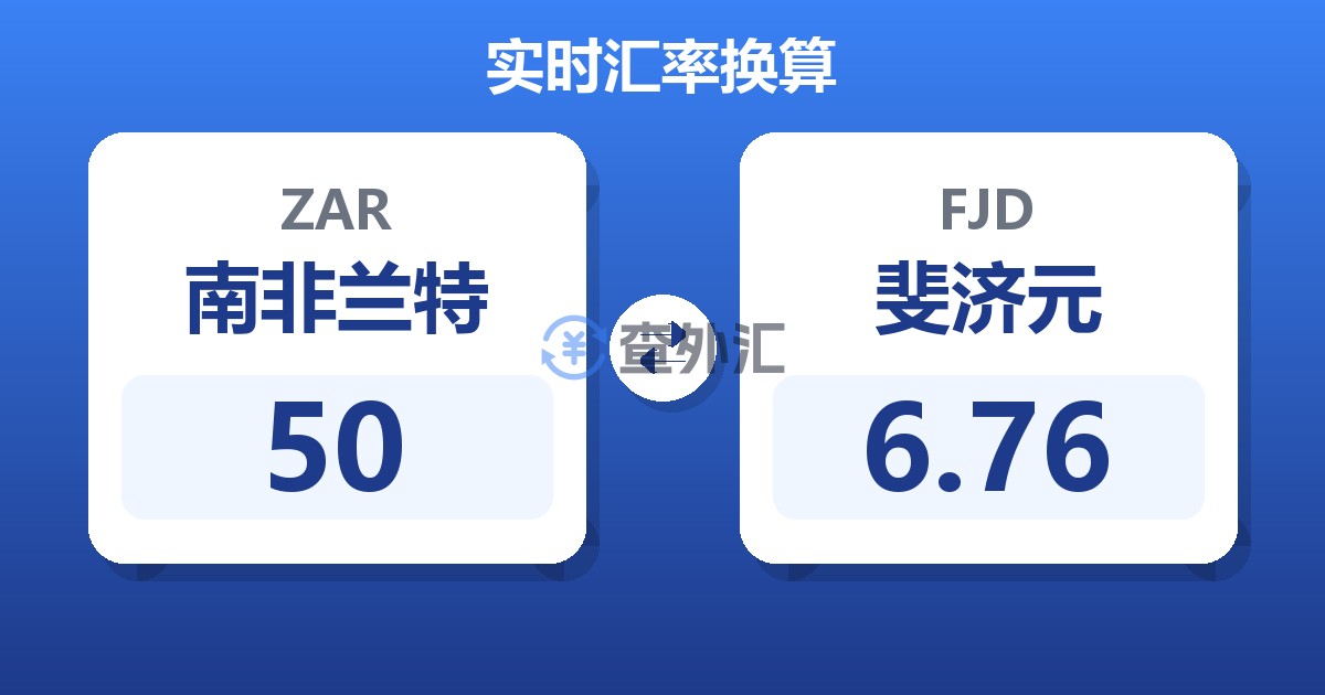 50南非兰特兑斐济元
