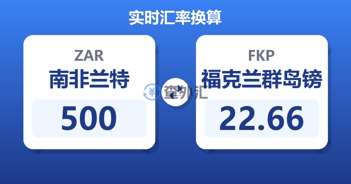 500南非兰特兑福克兰群岛镑