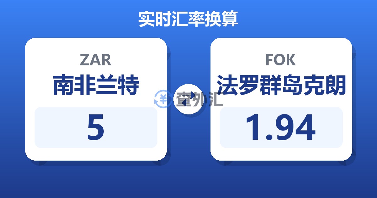 5南非兰特兑法罗群岛克朗