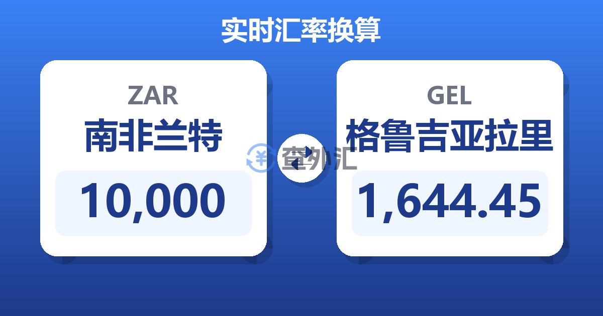 10,000南非兰特兑格鲁吉亚拉里