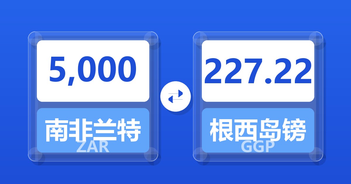 5,000南非兰特兑根西岛镑