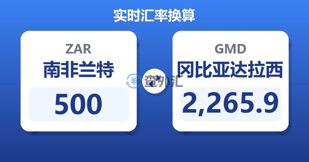500南非兰特兑冈比亚达拉西