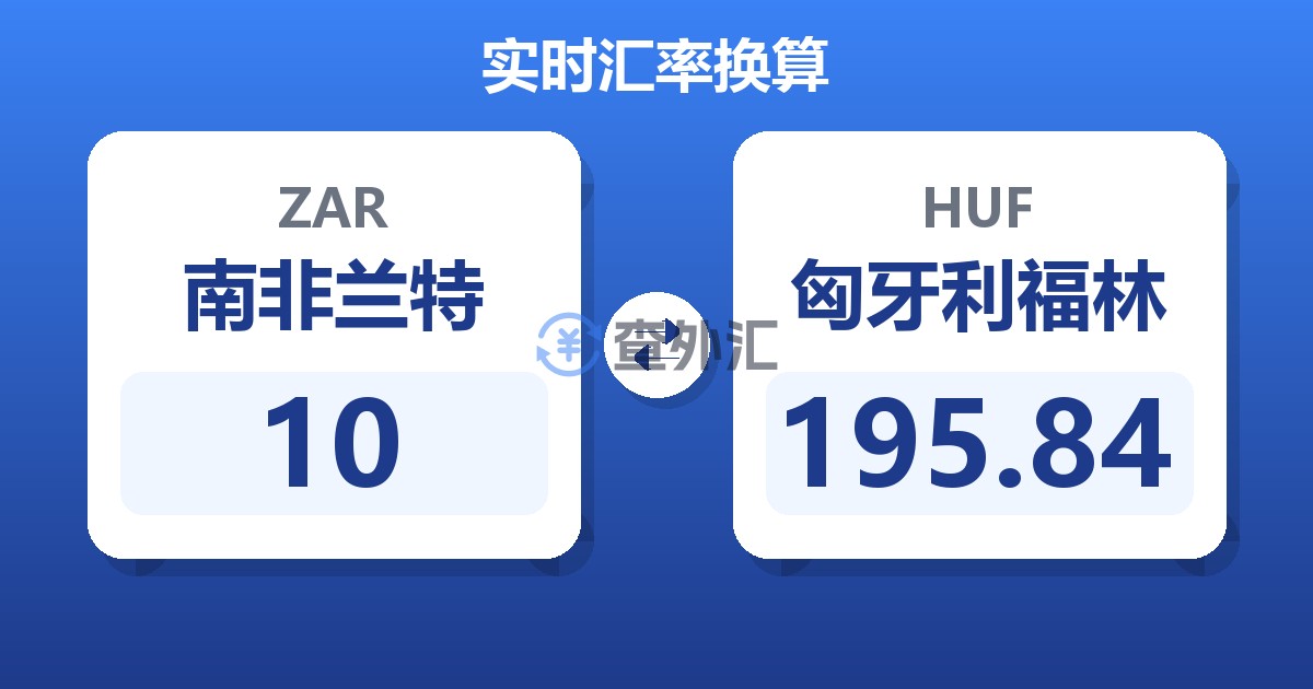 10南非兰特兑匈牙利福林