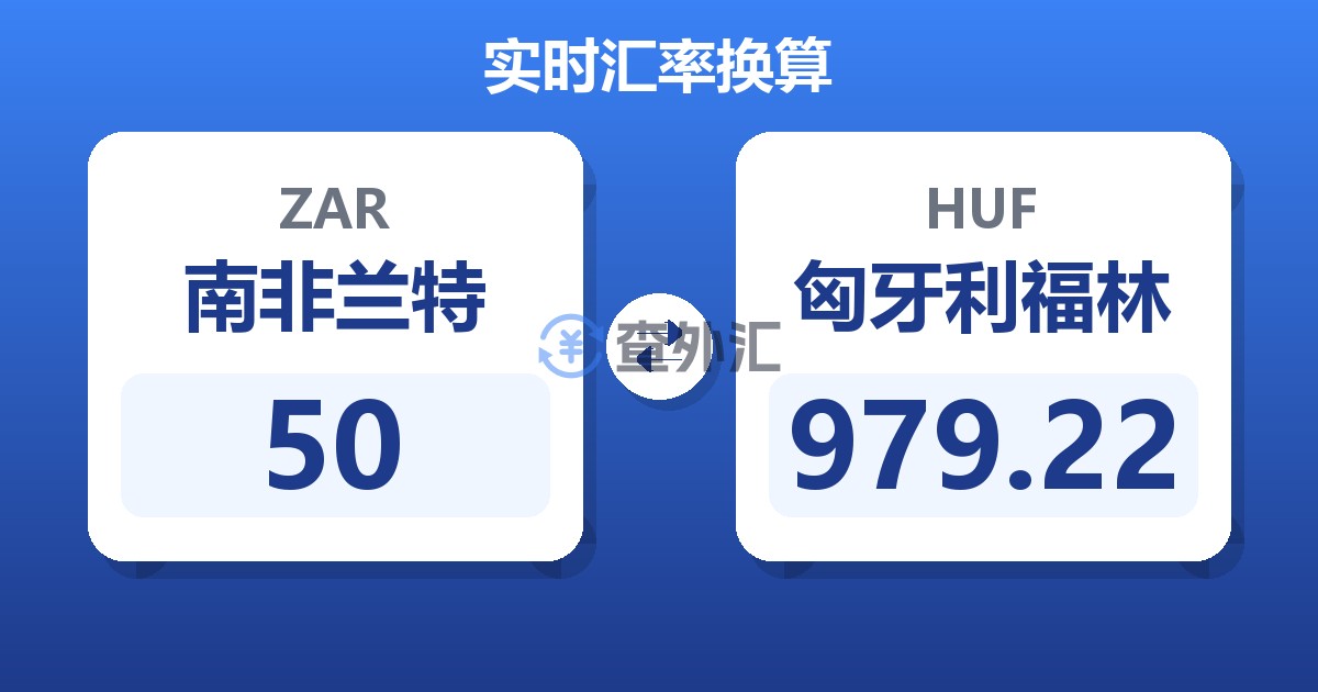 50南非兰特兑匈牙利福林