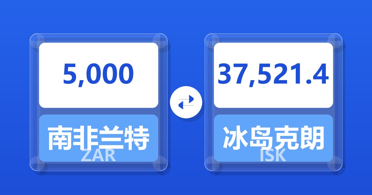 5,000南非兰特兑冰岛克朗