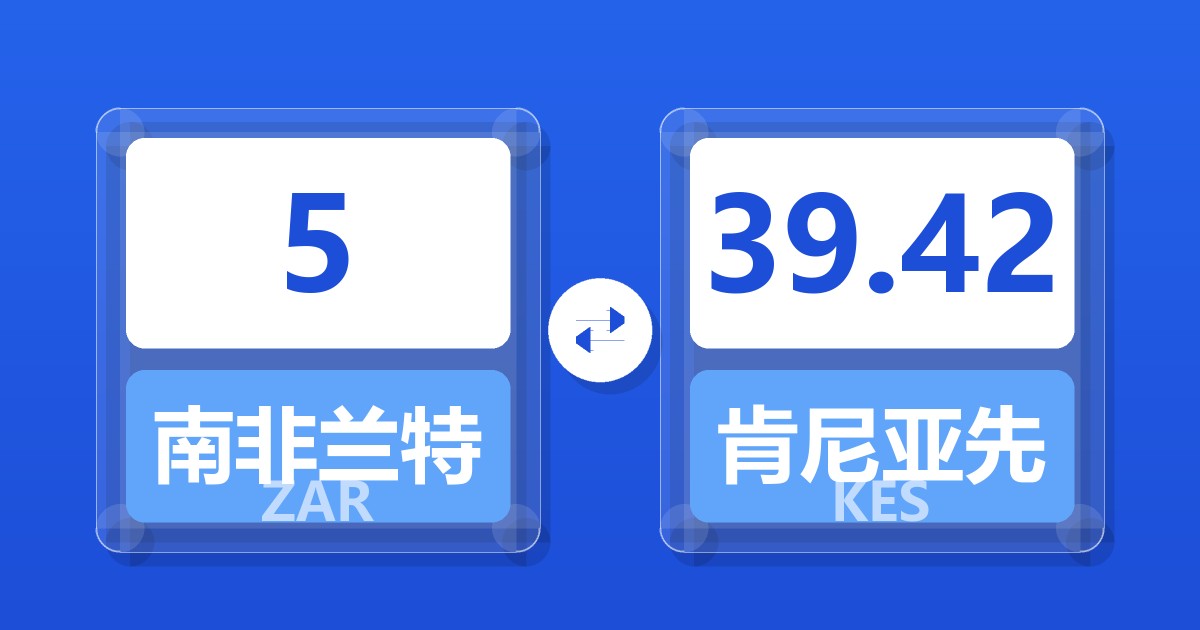 5南非兰特兑肯尼亚先令