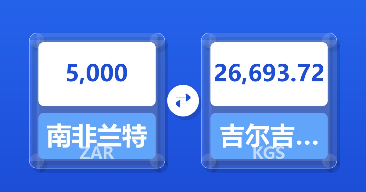 5,000南非兰特兑吉尔吉斯斯坦索姆