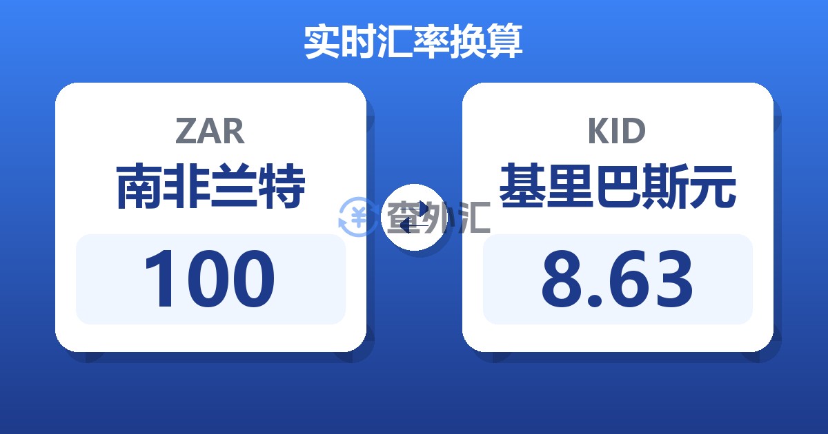 100南非兰特兑基里巴斯元