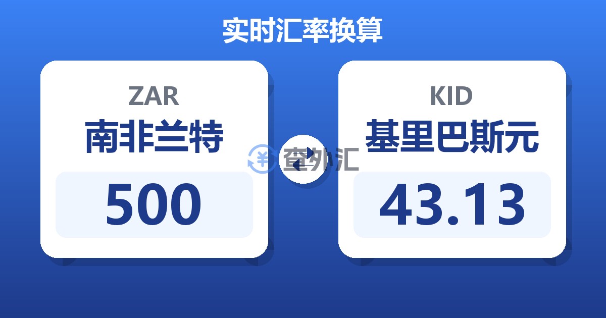 500南非兰特兑基里巴斯元
