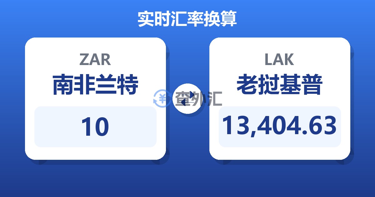 10南非兰特兑老挝基普