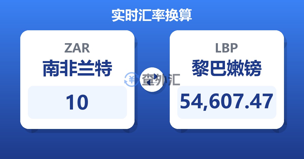10南非兰特兑黎巴嫩镑