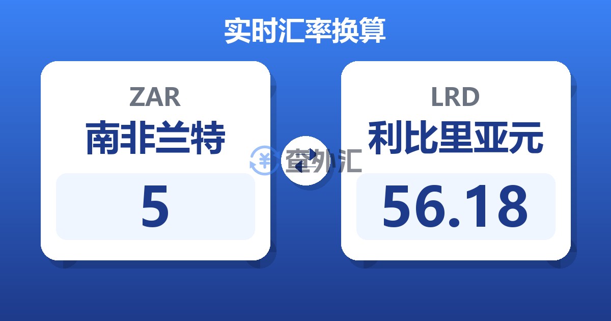 5南非兰特兑利比里亚元