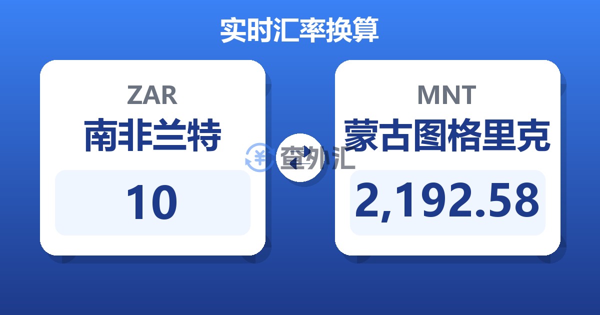 10南非兰特兑蒙古图格里克