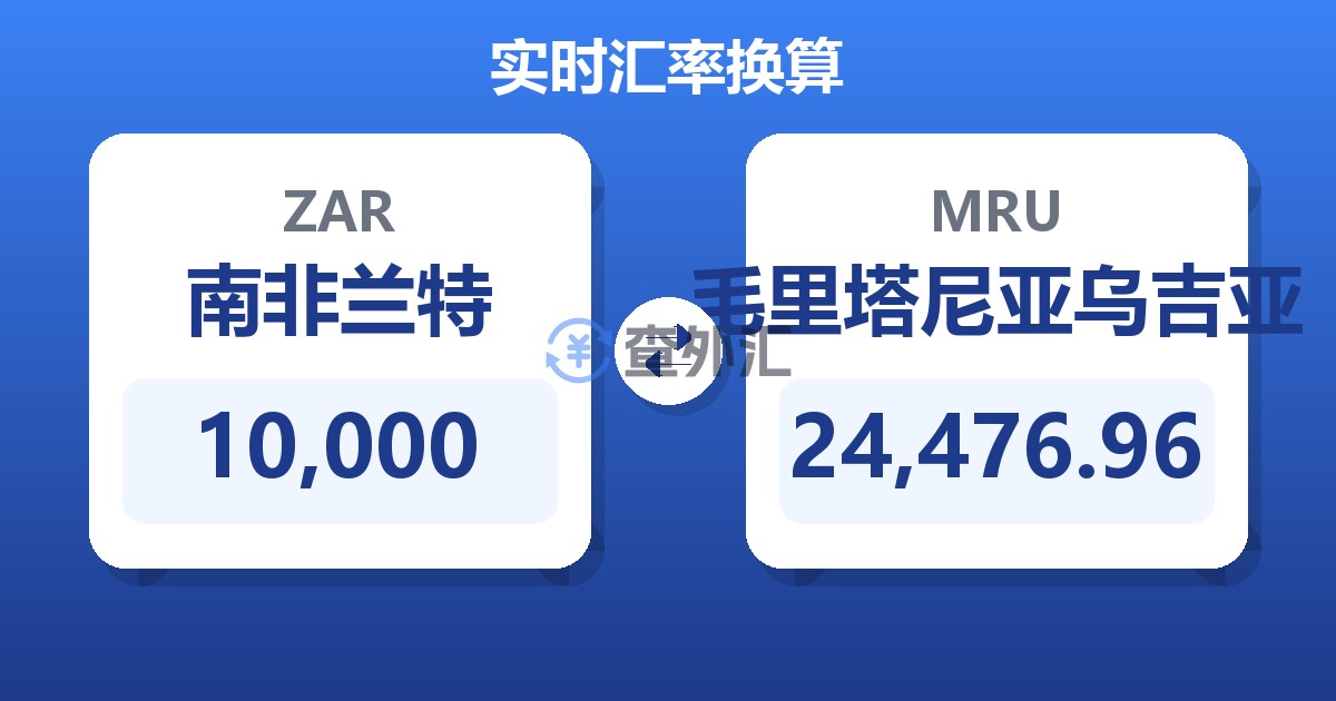 10,000南非兰特兑毛里塔尼亚乌吉亚