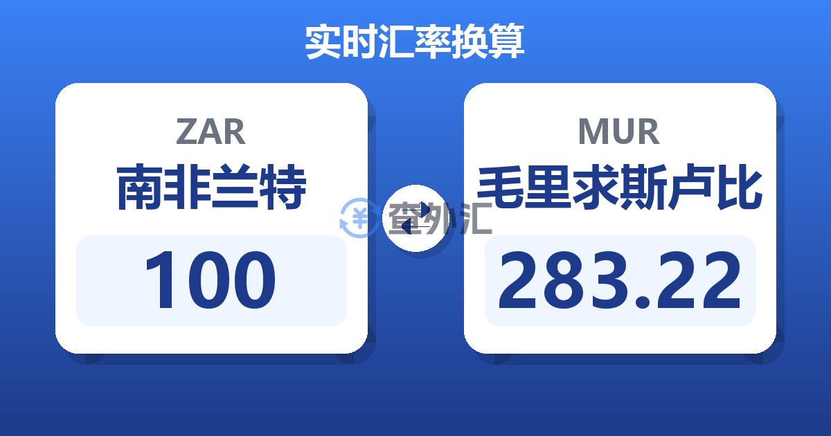 100南非兰特兑毛里求斯卢比