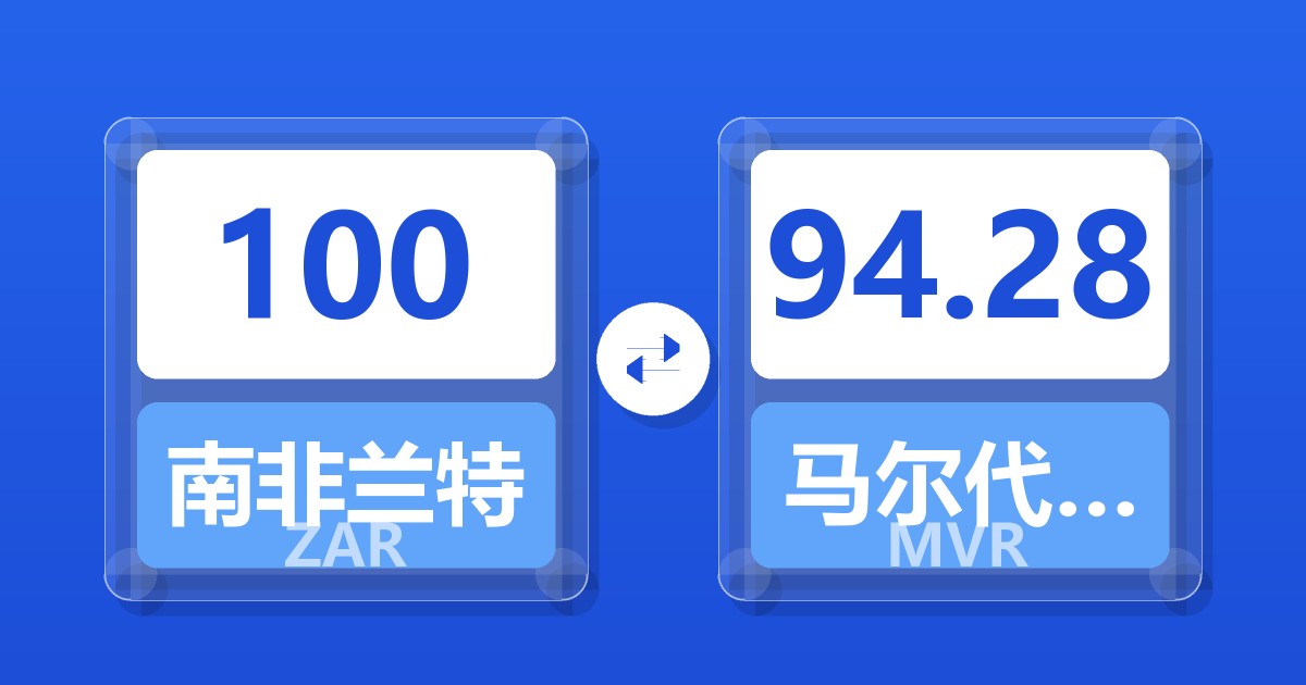 100南非兰特兑马尔代夫拉菲亚