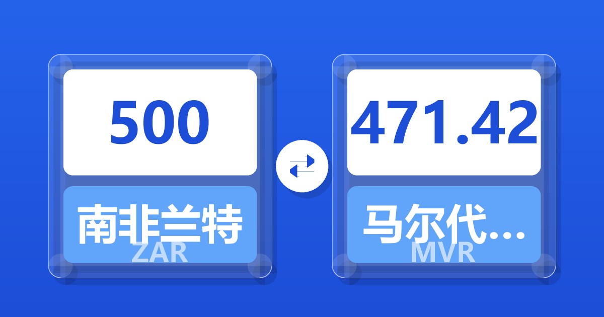 500南非兰特兑马尔代夫拉菲亚