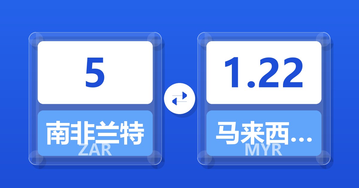 5南非兰特兑马来西亚林吉特