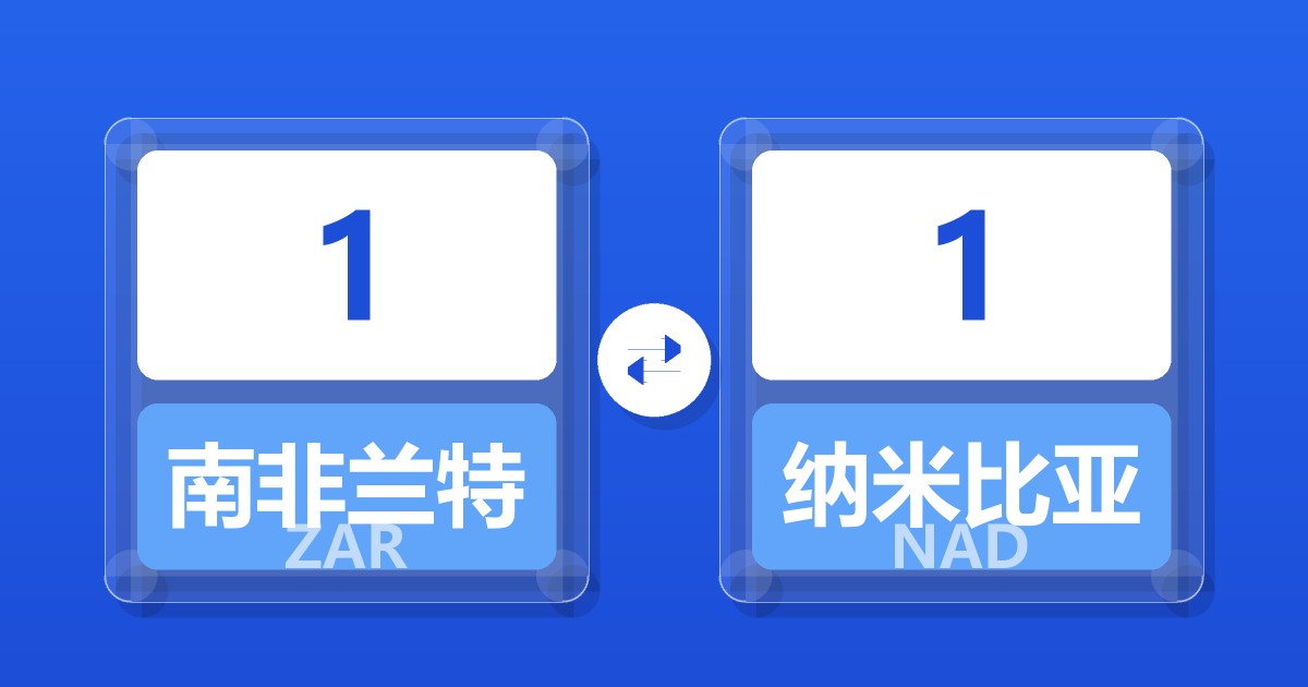 1南非兰特兑纳米比亚元