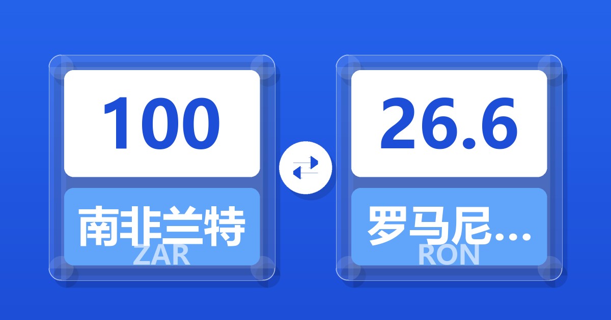 100南非兰特兑罗马尼亚列伊