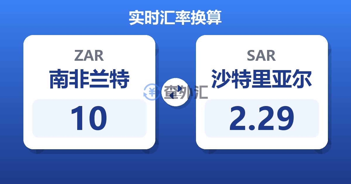 10南非兰特兑沙特里亚尔