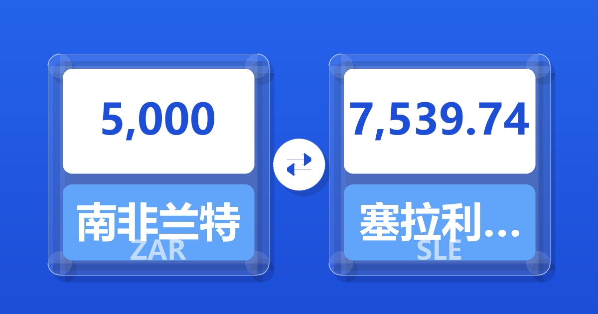 5,000南非兰特兑塞拉利昂利昂