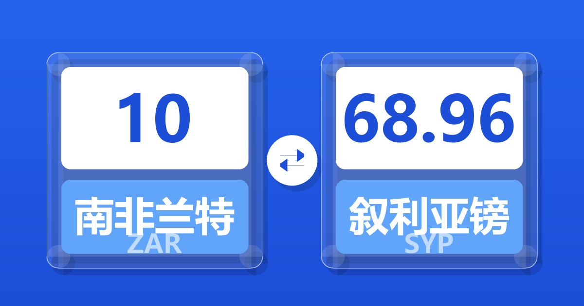 10南非兰特兑叙利亚镑