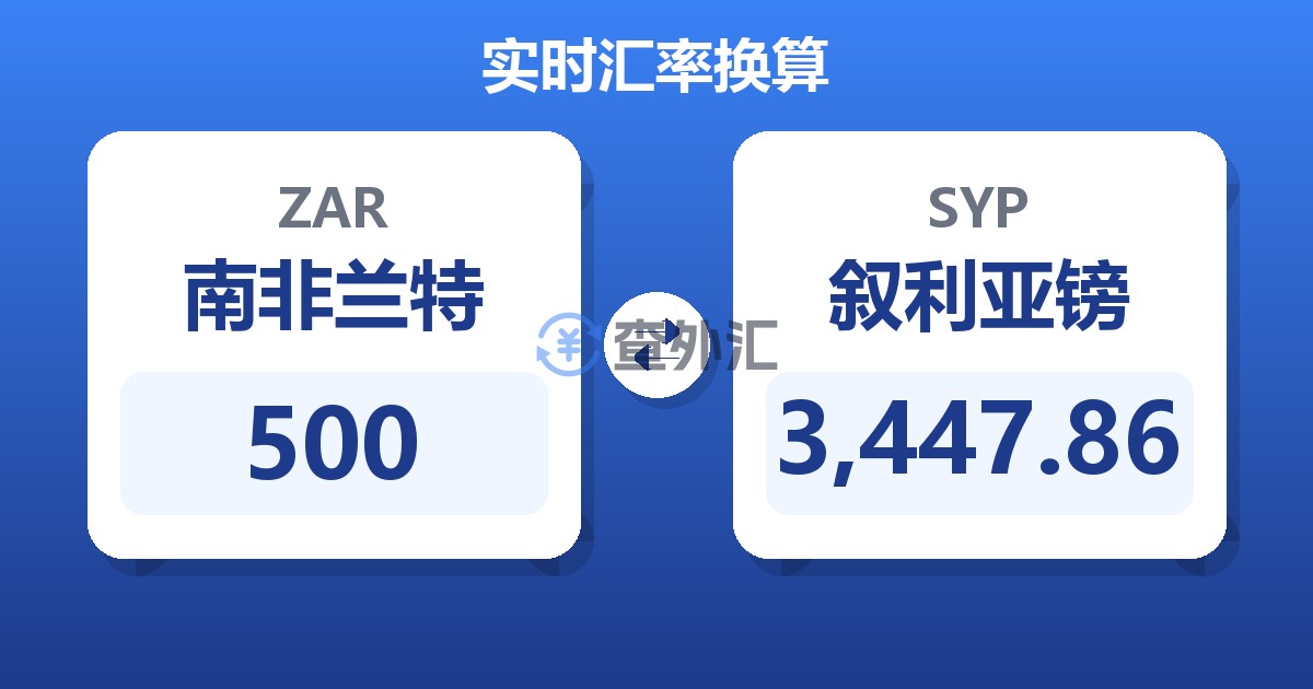 500南非兰特兑叙利亚镑