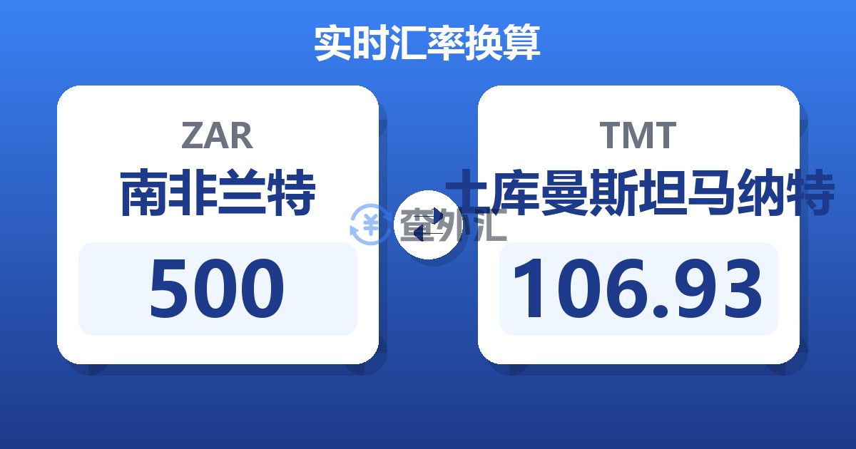 500南非兰特兑土库曼斯坦马纳特