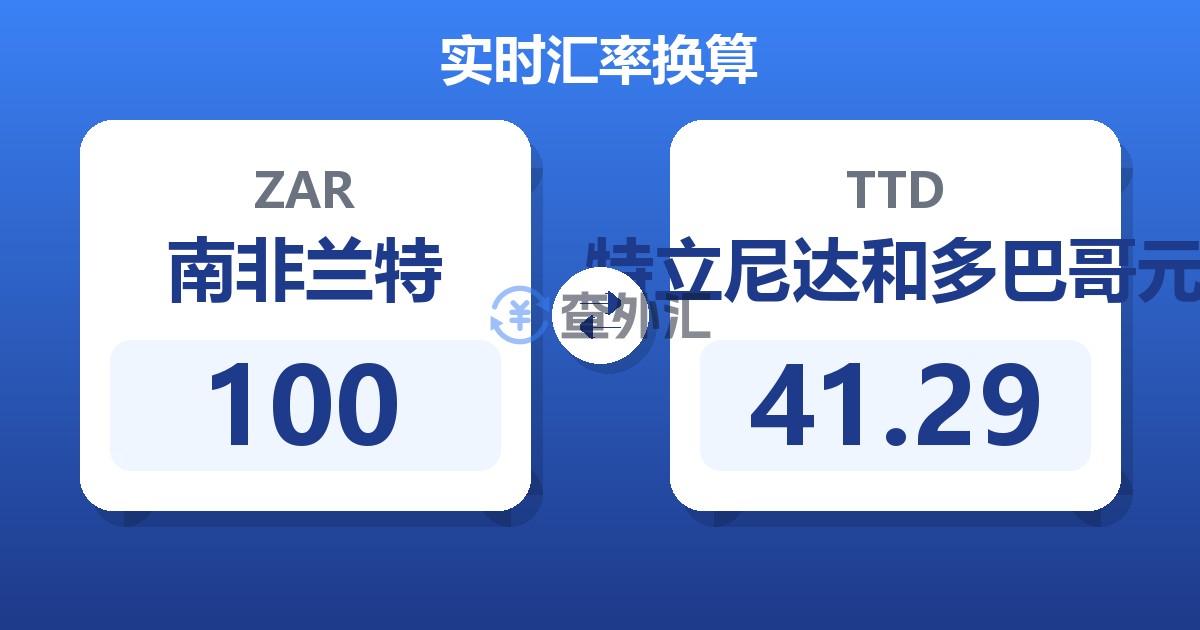 100南非兰特兑特立尼达和多巴哥元