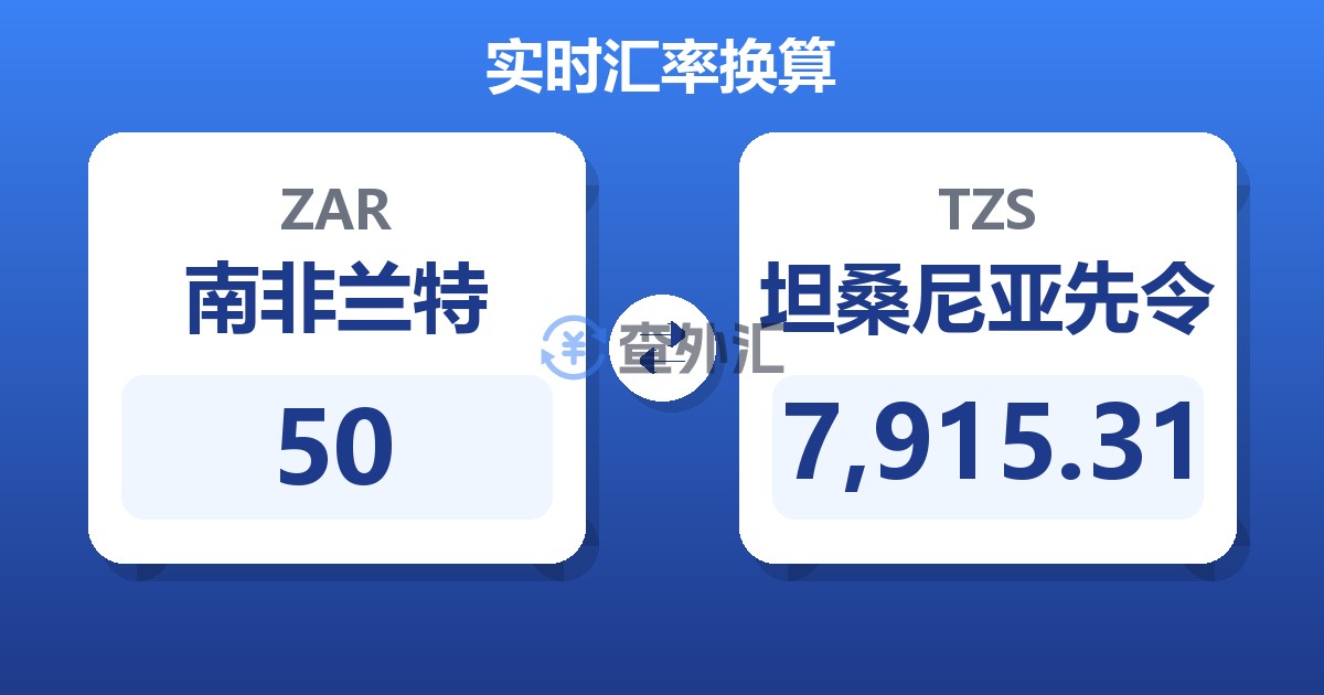 50南非兰特兑坦桑尼亚先令