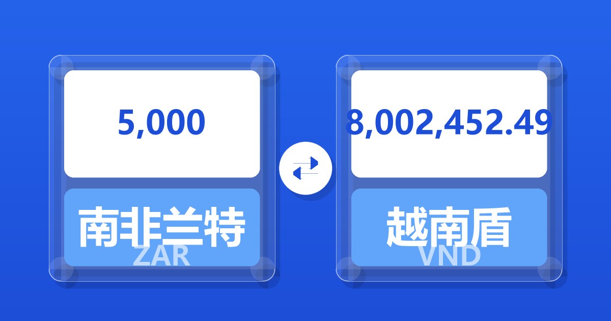 5,000南非兰特兑越南盾