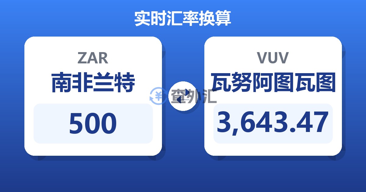 500南非兰特兑瓦努阿图瓦图