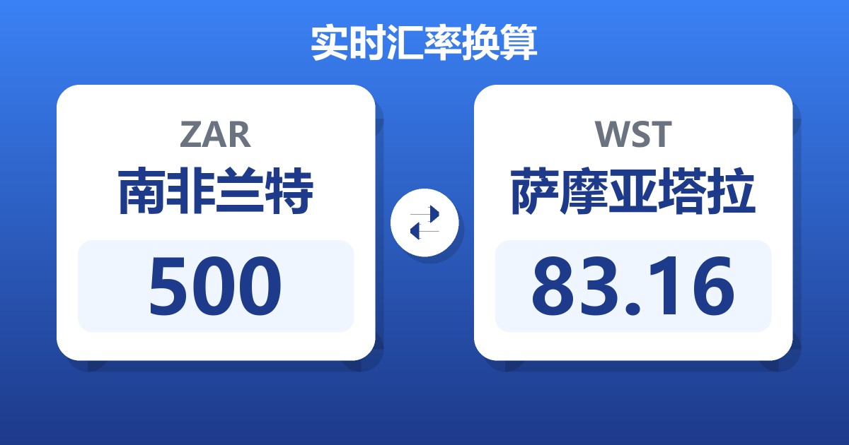500南非兰特兑萨摩亚塔拉