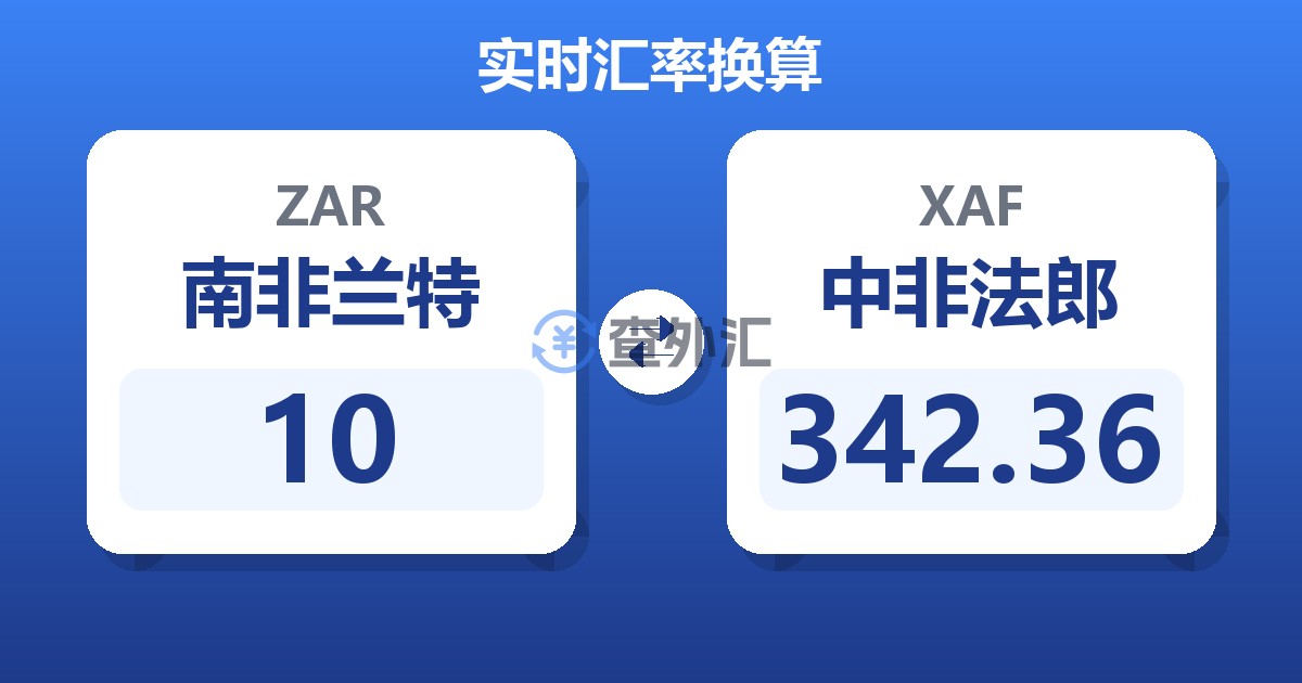 10南非兰特兑中非法郎