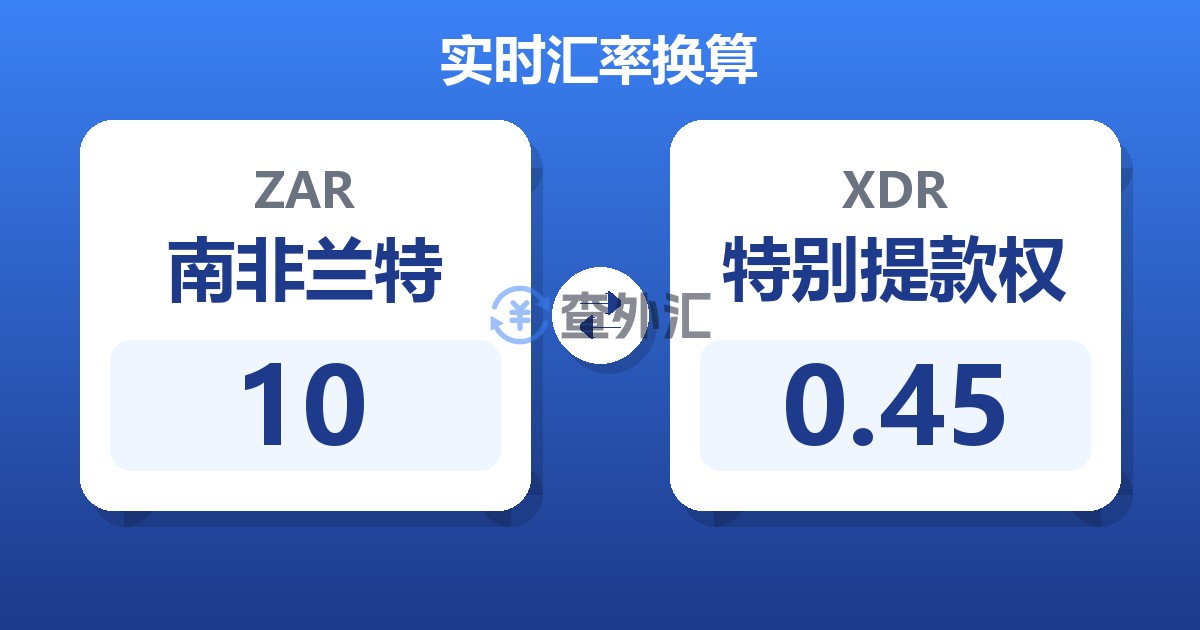 10南非兰特兑特别提款权