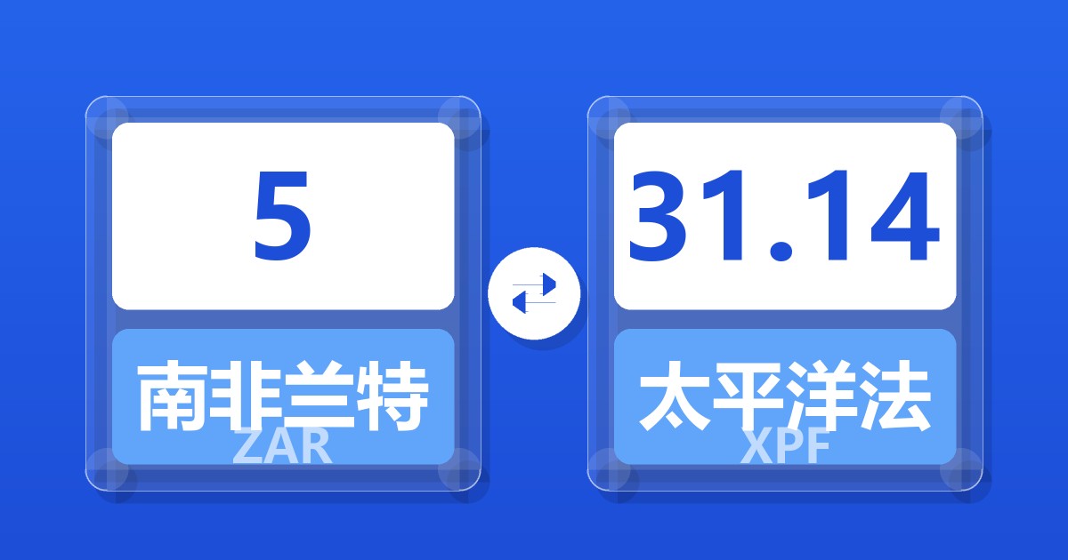 5南非兰特兑太平洋法郎